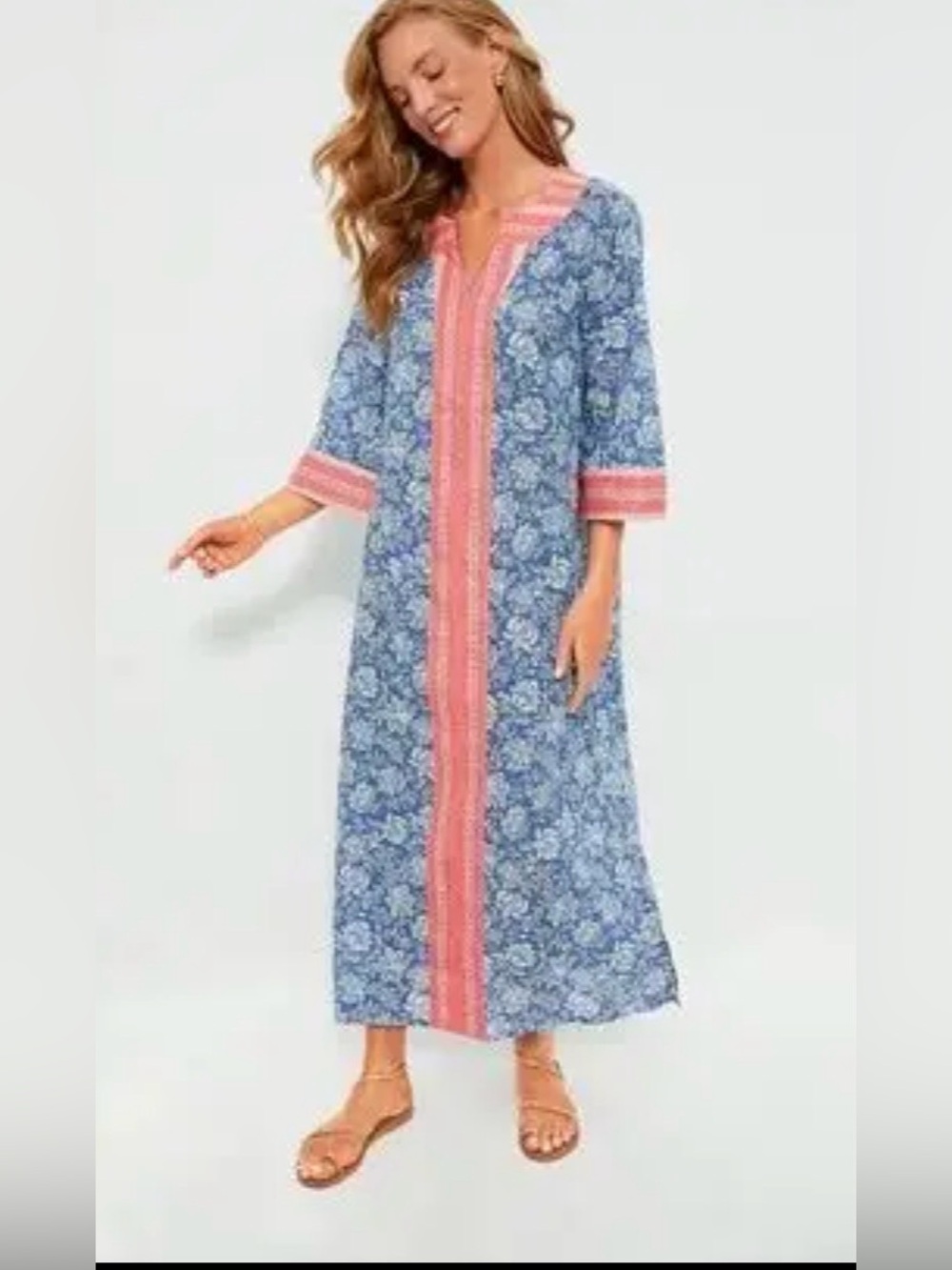 Tuckernuck Beach Blue Chintz Maxi Caftan NWT size medium